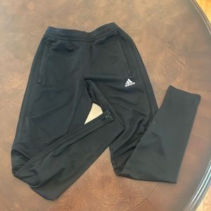 Adidas 3-Stripe Pants in black with black stripes. Women’s size small.